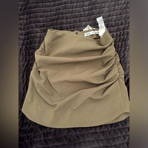 Army green mini skirt